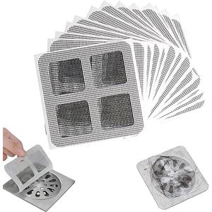 Wegwerpbare stickers afvoerbeschermer - Pack van 50 stuks - Haarvanger voor douchedrains - Grote douche drain filter