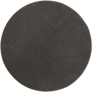 Rond zacht vloerkleed - Fuzz Waves antraciet 80 cm rond