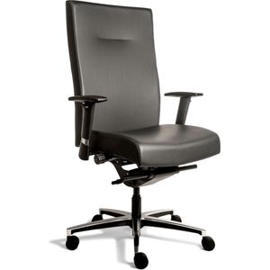 Workliving Manager XL Zwart Leder - Bureaustoel Ergonomisch Design (N)EN 1335 tot 200KG
