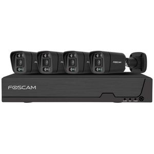 Foscam FNA108E-B4-2T-B Kit Beveiligingscamera Set - 4 Camera's - PoE - 2TB Geheugen - Kleurennachtzicht 20m - 8MP - Zwart