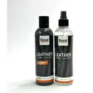 MGM Trading® - Leer reinigingen pakket - Schoonmaken en onderhoud - 250 + 250 ML - Leather Power Cleaner - Care and Color - Zwart