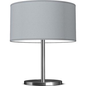 Home Sweet Home tafellamp Bling - tafellamp Mauro inclusief lampenkap - lampenkap 40/40/22cm - tafellamp hoogte 35.6 cm - geschikt voor E27 LED lamp - lichtgrijs