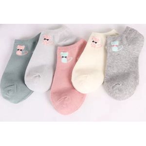 Kattenhebbedingen - voor de kattenliefhebber - kat - poes - Enkelsokken - 5pack - Pastel