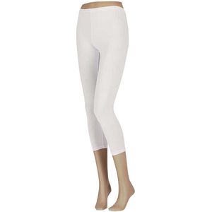 Katoenen Dames Legging - Capri - Wit - XXL - Legging dames katoen - Legging dames volwassenen - Legging katoen