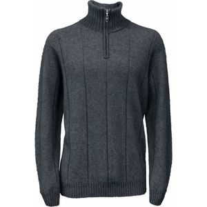 Possum Merino Javelin Zip Neck - Wollen Trui - Charcoal