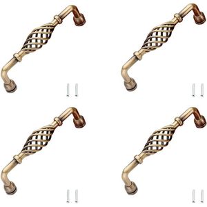 Vintage stijl handgrepen vogelkooi - 4 stuks