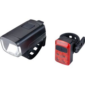 BBB Cycling Stud50 Combo Fietsverlichting Set - Fietsverlichting USB Oplaadbaar - Voorlicht 200 Lumen Achterlicht 50 Lumen - Lange Accuduur - BLS-231