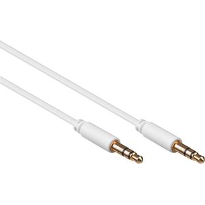 3,5mm Jack stereo audio slim kabel / wit - 0,50 meter