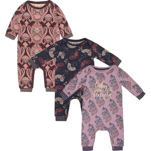 Charlie Choe - 3pack - Boxpakjes - slaappakjes - Rood met Geisha - Navy met waaier - Bruin met print - Maat 50