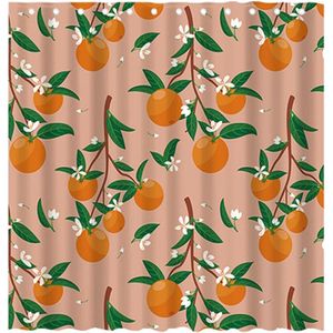Retro douchegordijn met fruitprint - waterdicht - 1 stuk