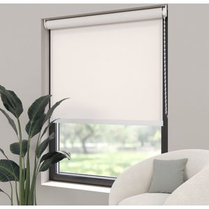 Dutchblinds Rolgordijn - lichtdoorlatend - Sneeuw Wit - 240x190cm - Raamdecoratie op maat