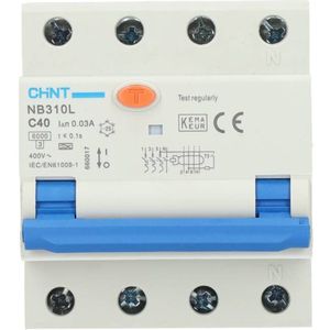 Chint aardlekautomaat 3-polig+nul 40A C-kar 30mA (2015C40)
