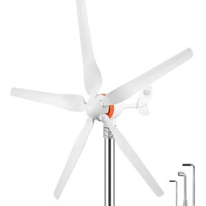 Windmolen Generator - Stroomgenerator - Windturbine - Windmolen - Windenergie - 5 Bladen - 500W - Wit