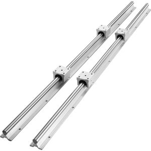 EliteNest® - Lineaire Geleiderails - Sbr25 - 1200mm - 4 Stuks UU Lagerblokken - Soepele Beweging Voor DIY Molens - Diameter 25 mm