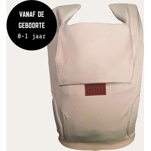 ByKay Draagzak Tiny Click Carrier - Ergonomische Draagzak Newborn - newborn tot +/- 1 jaar - Eenvoudig en snel voor pasgeborenen - voor Buik en Heup - Latte
