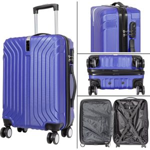 Handbagage koffer - Reiskoffer trolley - Lichtgewicht koffers met slot op wielen - Stevig ABS - 35 Liter - Palma - Goud - Travelsuitcase - S