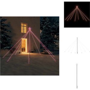vidaXL Kerstboomverlichting - Watervalontwerp - 8 snoeren - 576 LEDs - Meerkleurig - 3.7 m LED-snoer - 3.6 m hoogte - IP44 - Decoratieve kerstboom