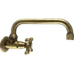 PB klassieke muur fonteinkraan met sterknop koud water en draaibare uitloop brons 1208956897