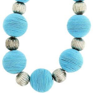 Behave Ketting met blauwe en zilver-kleur kralen