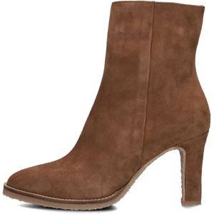 Notre-V 57436 Enkellaarsjes - Enkelboots met rits - Dames - Cognac - Maat 41