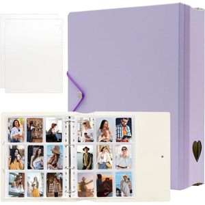 Fotoalbum voor Instant Films - Geschikt voor Diverse Fotoprinter en Kpop-kaarten - Paars