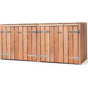 Wood Selections Containerombouw Lisa voor 4 kliko's - Kliko Ombouw dubbel - Containerberging - Containers kast - Container berging