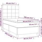 VidaXL Boxspring met Matras Stof Donkergrijs 90x200 cm