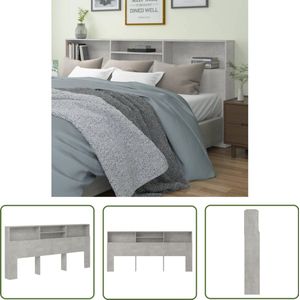 vidaXL Hoofdbordkast - 220x19x103,5 cm - Betongrijs Hoofd Bord Kast - Hoofdkast - Bedkanten - Slaapkamerdecoratie - Beton Grijs