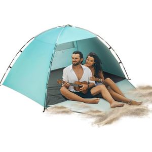 Strandschelptent draagbaar extra licht - zonnescherm strand voor 3-4 personen - uv-bescherming 50+ - eenvoudige installatie - familie strand tuin camping. Beach Tent