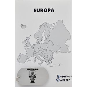 Griekenland Sleutelhanger inclusief kaart – Griekenland cadeau – beste land- Leuk kado voor je Vriend om te geven - 2.9 x 5.4CM