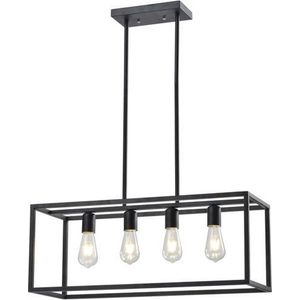 Industriële hanglamp zwart 4-lichts “ Zagreb kooi