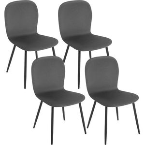 Rootz fluwelen eetkamerstoelen set van 4 - stijlvolle zitplaatsen - comfortabele stoelen - duurzame metalen poten - ergonomisch ontwerp - eenvoudige montage - 45,5 cm x 81 cm x 50,5 cm