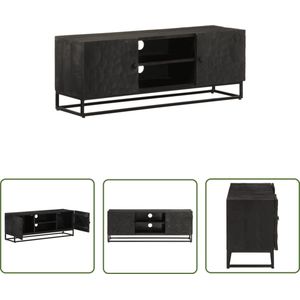 The Living Store Mangohouten TV-meubel - 110 x 30 x 40 cm - Opbergruimte en Presenteerfunctie