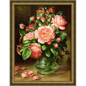 Diamond painting kit ""Roses in a vase"" 30x40 cm  vierkante steentjes