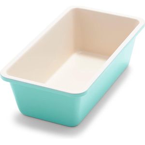 Gezonde antiaanbaklaag van keramiek 21 cm x 11 cm bakvorm voor het bakken van brood, PFAS-vrij, vaatwasmachinebestendig, ovenbestendig, turquoise