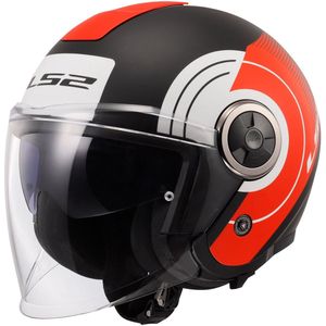 LS2 OF620 Classy jethelm Disko mat zwart rood wit M