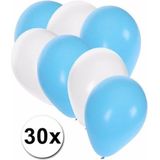 Shoppartners - Oktoberfest kleuren ballonnen 30x stuks blauw/wit