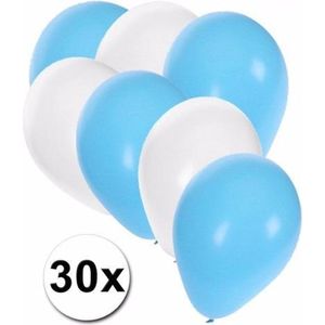 Shoppartners - Oktoberfest kleuren ballonnen 30x stuks blauw/wit