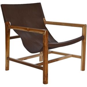 Armstoel DKD Home Decor Natuurlijk Donkerbruin Teakboom 66 x 73 x 77 cm