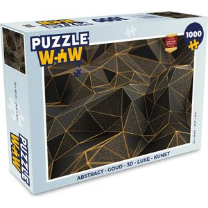 Puzzel Abstract - Goud - 3D - Luxe - Kunst - Legpuzzel - Puzzel 1000 stukjes volwassenen