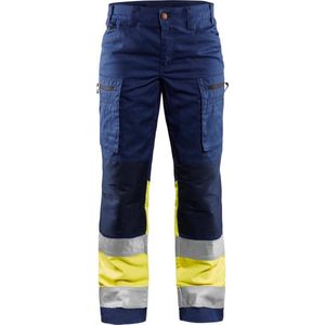 Blaklader Dames werkbroek High Vis met stretch 7161-1811 - Marine/High Vis Geel - C50