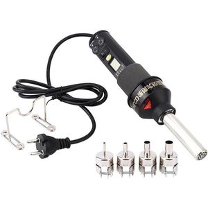 Draagbaar Heteluchtpistool 450W - Temperatuur + Luchtstroom Instelbaar - Digitaal Display - Voor Solderen/Desolderen - Geschikt voor IC SMD BGA Solderen en Krimpkous