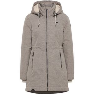 Ragwear dames winterjas - winterjas halflang dames - Dakkota - bruin/beige gemeleerd - maat 44