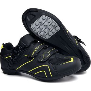 RAMBUX® - Fietsschoenen - MTB Schoenen Heren & Dames - Zwart Geel - Platte Zool - Wielrenschoenen - Klikschoenen - Mountainbike - Racefiets - Maat 40