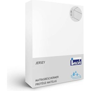 Inch Matrasbeschermer - Jersey - (hoekhoogte 21 cm ) White - B 140 x L 200 cm - 2-persoons Waterdicht - Geschikt voor Standaard Matras - DHJERSEYPOLY140200-B 140 x L 200 cm