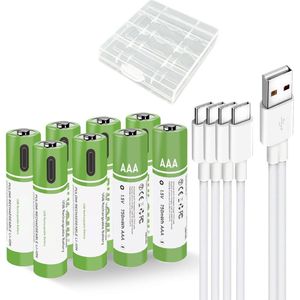 Oplaadbare Batterijen AAA - Set van 8 - 550mAh