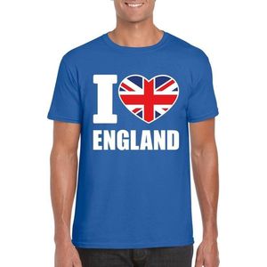 Blauw I love England supporter shirt heren - Engeland t-shirt heren XXL
