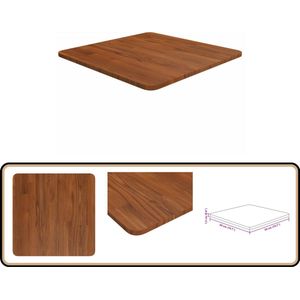 vidaXL Tafelblad - Vierkant - 50x50 cm - Eiken - Donkerbruin Tafelblad - Eikenhout - Massief Hout - Bruin - Vintage