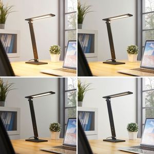 Lucande - LED bureaulamp- met dimmer - 1licht - aluminium - H: 40 cm - Inclusief lichtbron