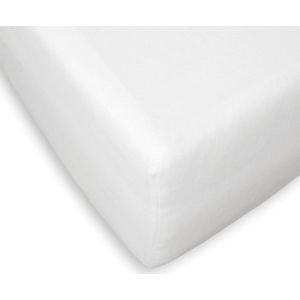 Briljant Home - Hoeslaken voor Topdekmatras - Percal katoen - Wit - Lits-jumeaux - 180x210/220 cm